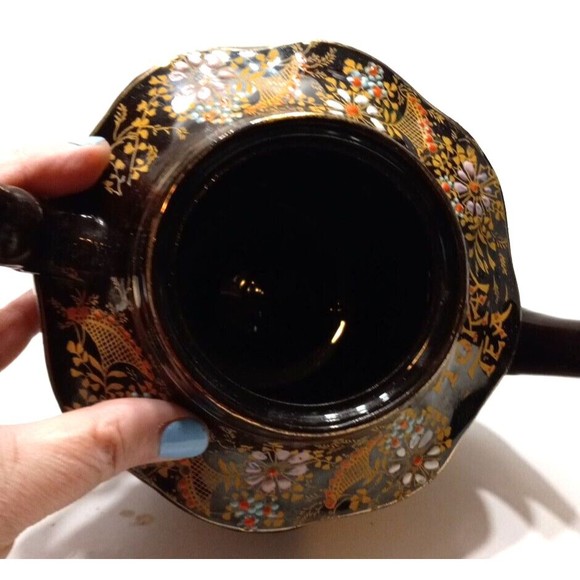 Price Bros England M&M  No 371 Tokay Tea Vintage Tea Pot FLAW 7 Inches Tall - Picture 6 of 7